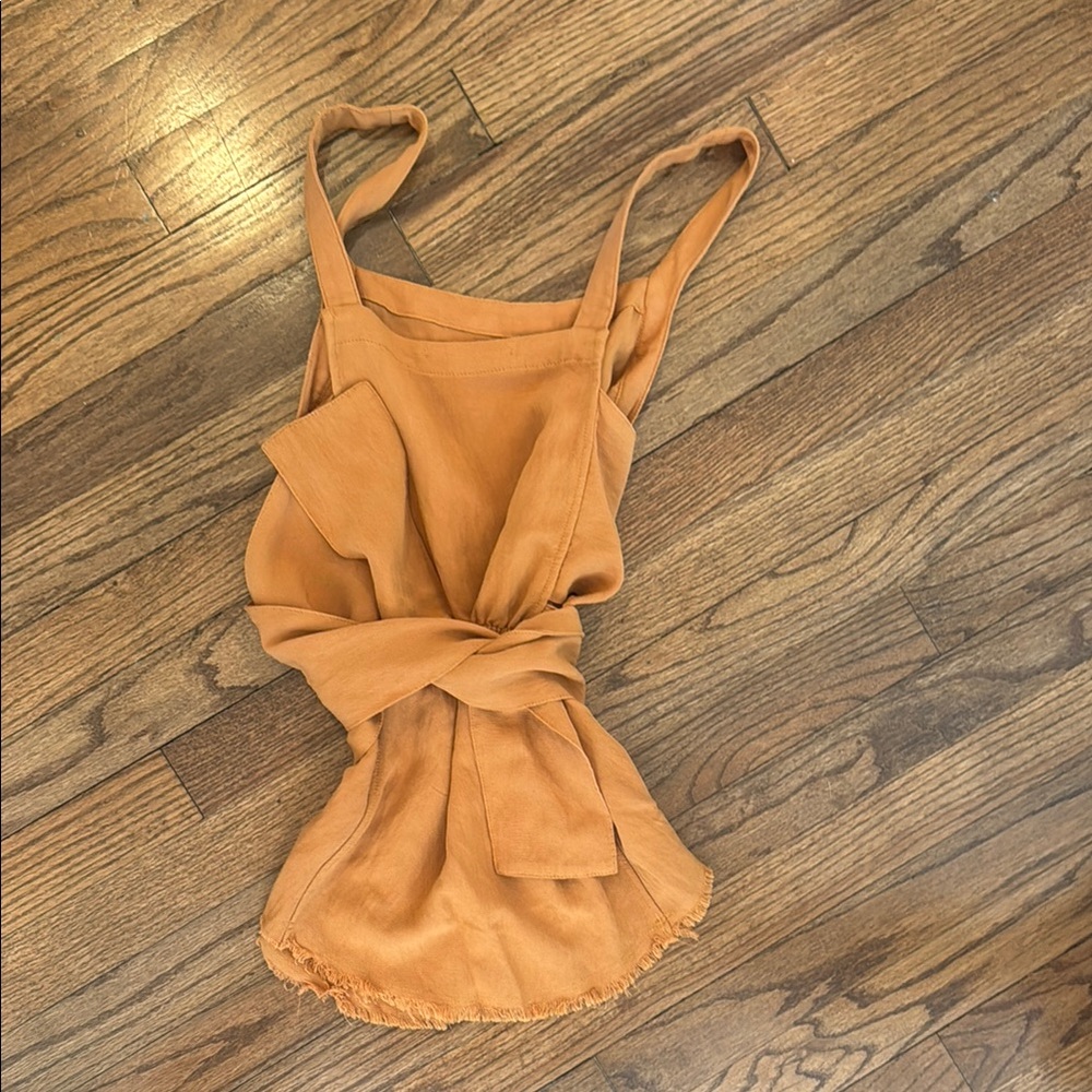 Rust Orange Wrap Tank Top - Picture 2 of 4